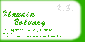 klaudia bolvary business card